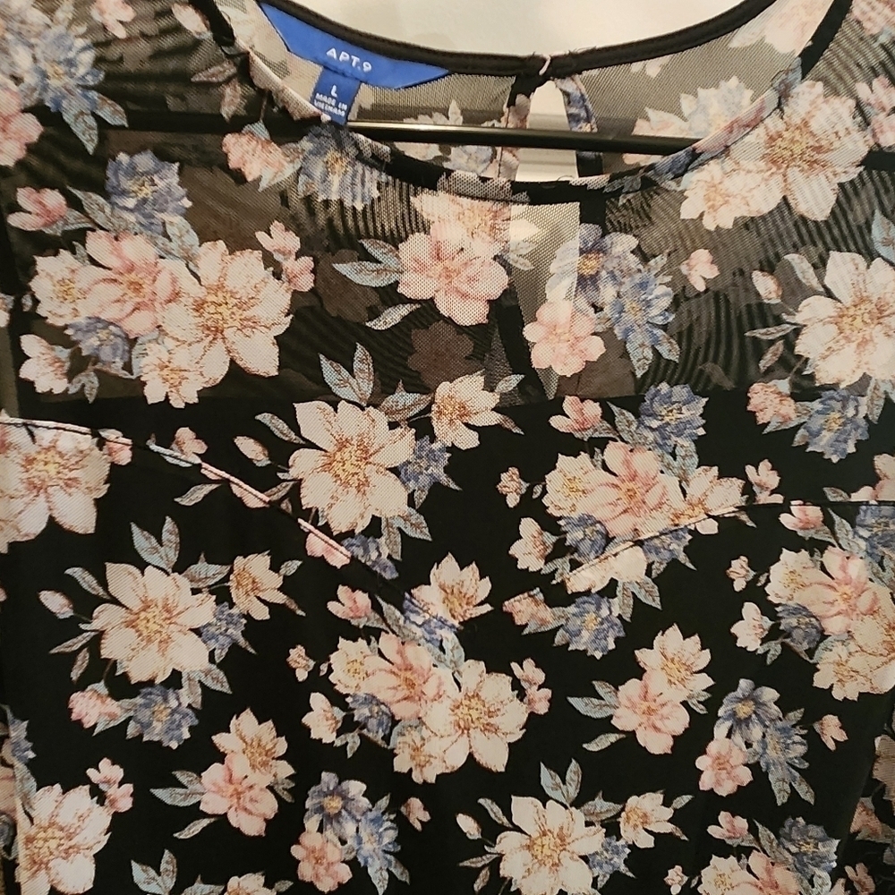 **FOR @kentucky ONLY**  APT 9 Floral Sleeveless Blouse Womens Large - Picture 3 of 15